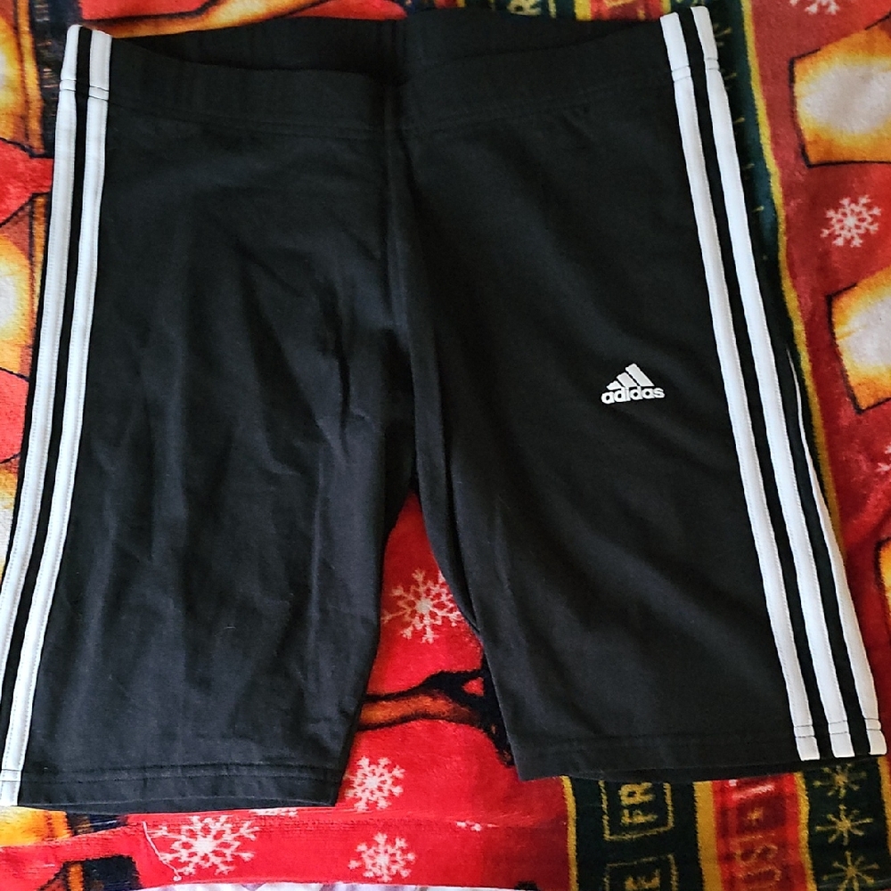 adidas Black Athletic Shorts with White 3-Stripes
